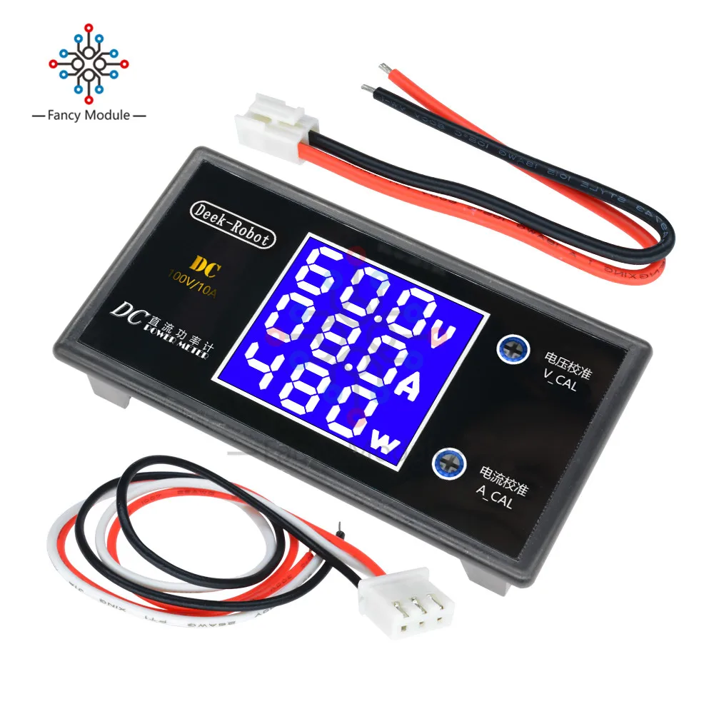 1000W LCD Digital Voltmeter Ammeter Wattmeter Voltage Current Power Meter DC 100V/10A Volt Detector Tester Monitor | Инструменты