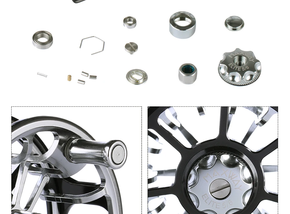 Maxway CNC алюминиевая катушка для ловли нахлыстом Размер 5/6 колеса рыболовные катушки правая/левая рука Сменные 2+ 1BB для ловли нахлыстом