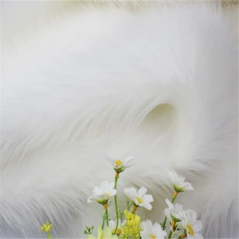 Высококачественная ткань из белого лисьего меха имитация животного бархатная