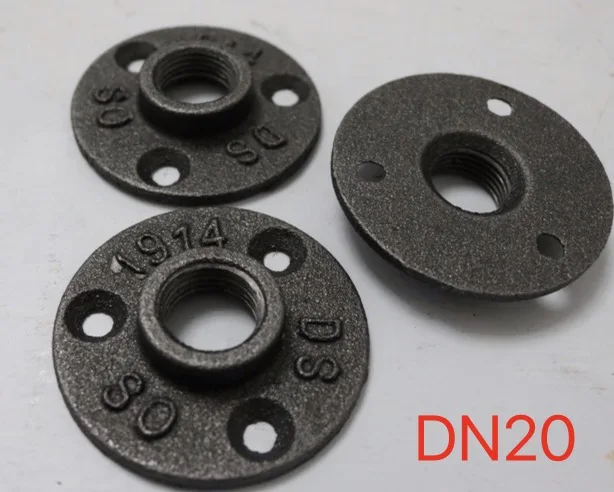 40 шт./лот чугунные промышленные трубы Фланцевая база(-DN20-3/4''Pipe Hole ID: 25 мм