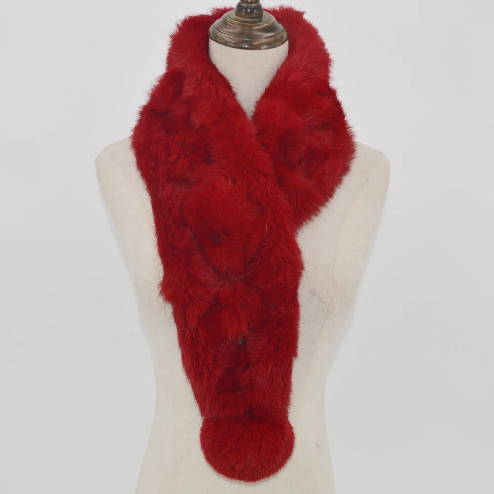 2020 горячая Распродажа Зимний шарф из натурального кроличьего меха для женщин с
