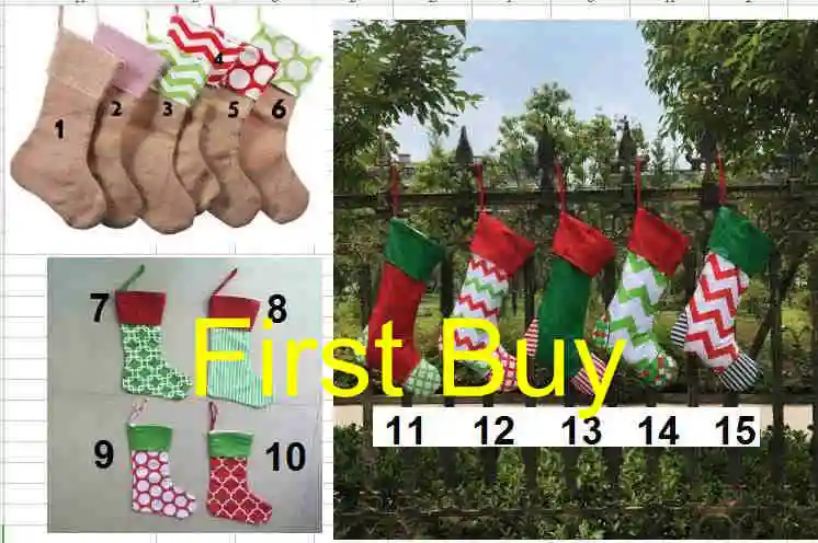 10 шт./лот бесплатная доставка новое поступление смешанные рождественские чулки