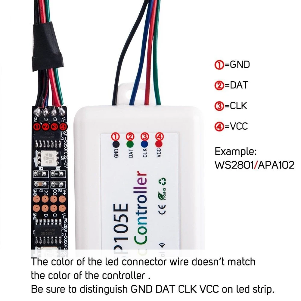 Цветная (RGB светодиодный Bluetooth волшебный регулятор настройки SP105E IOS Android APP WS2801 WS2811