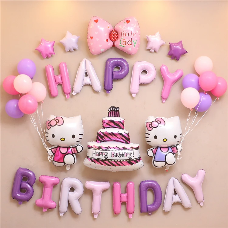1 компл. с днем рождения письмо Kitty принцессы Софии фольгированные шары Baby Shower