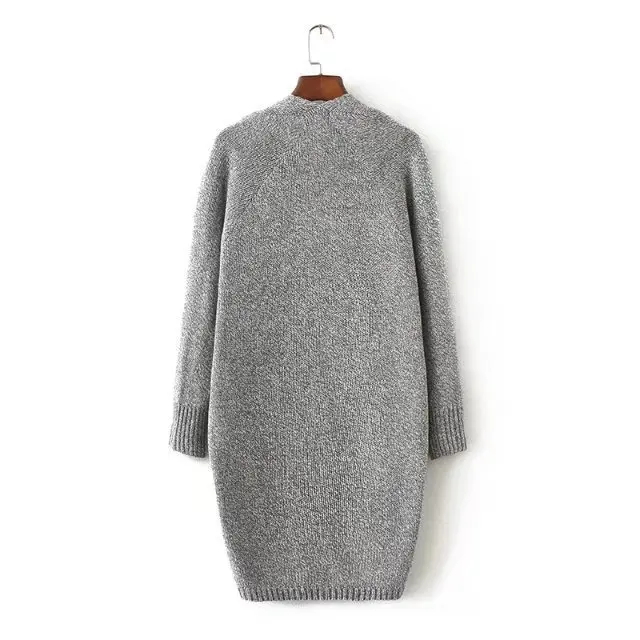 2017 Long Loose Cardigan Large Pocket Knitted sweater Women Autumn And Winter European American sweaters Vestidos MMY69188 |