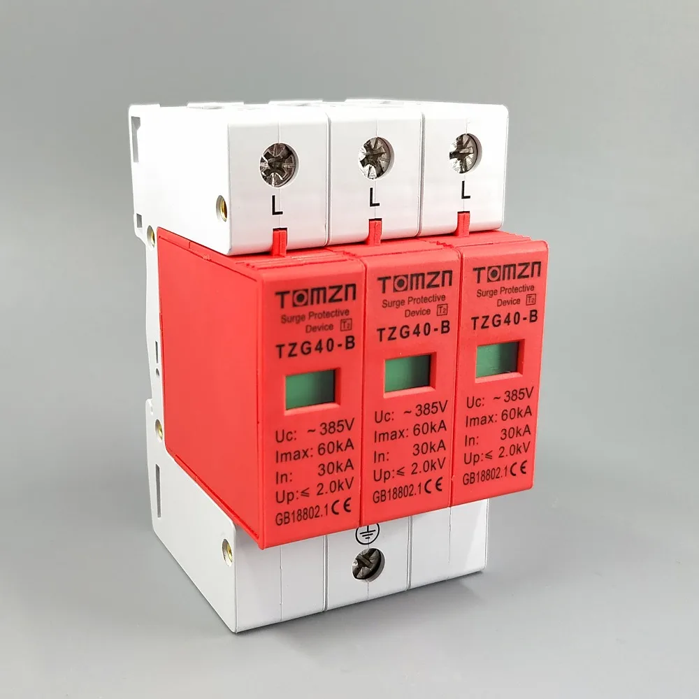 Устройство защиты от перенапряжения AC SPD 3P 30KA ~ 60KA B 385VAC|house surge protector|surge protector devicesurge