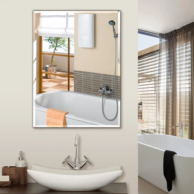 Simple wall bathroom mirror frameless bathroom wall mirror paste mirror toilet makeup mirror vanity mirror LO6111035
