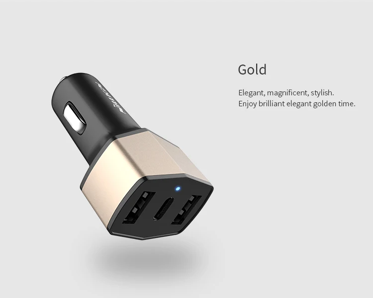 Автомобильное зарядное устройство NILLKIN Celerity USB+ type C, 3 порта, быстрая зарядка 3,0, автомобильное зарядное устройство 5 В 3 А, быстрое автомобильное зарядное устройство, сертификация CE RoHS PSE