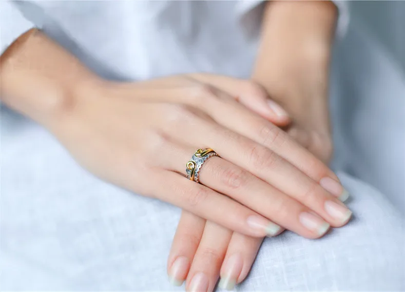 Flyleaf женские кольца с двойным открытым кольцом из стерлингового серебра надписью