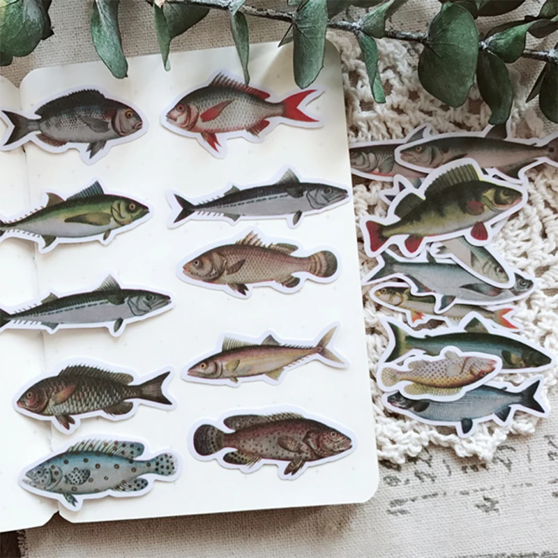 20 шт./пакет наклейки для скрапбукинга DIY Винтаж Малый соленая рыба серии альбом дневник проекта делая Happy planner декоративная наклейка