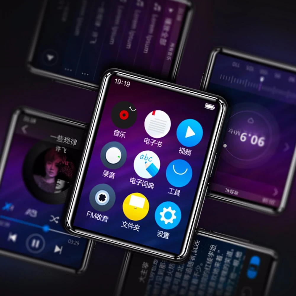 Bluetooth 5,0 Mp3 плеер 2,5 дюймов сенсорный экран FM радио HiFi динамик музыкальный плеер без потерь аудио Walkman с видео электронной книгой