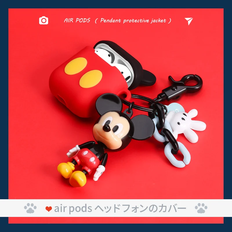 Для Airpod 2 3D Микки Маус беспроводные наушники чехол Apple аксессуары Air Pod Bluetooth