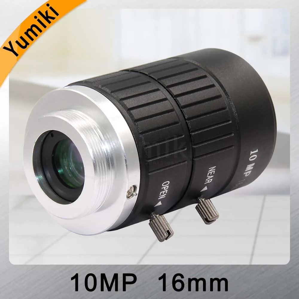 Объектив камеры видеонаблюдения Yumiki HD 10MP 16 мм F1.4 диафрагма Крепление C для или