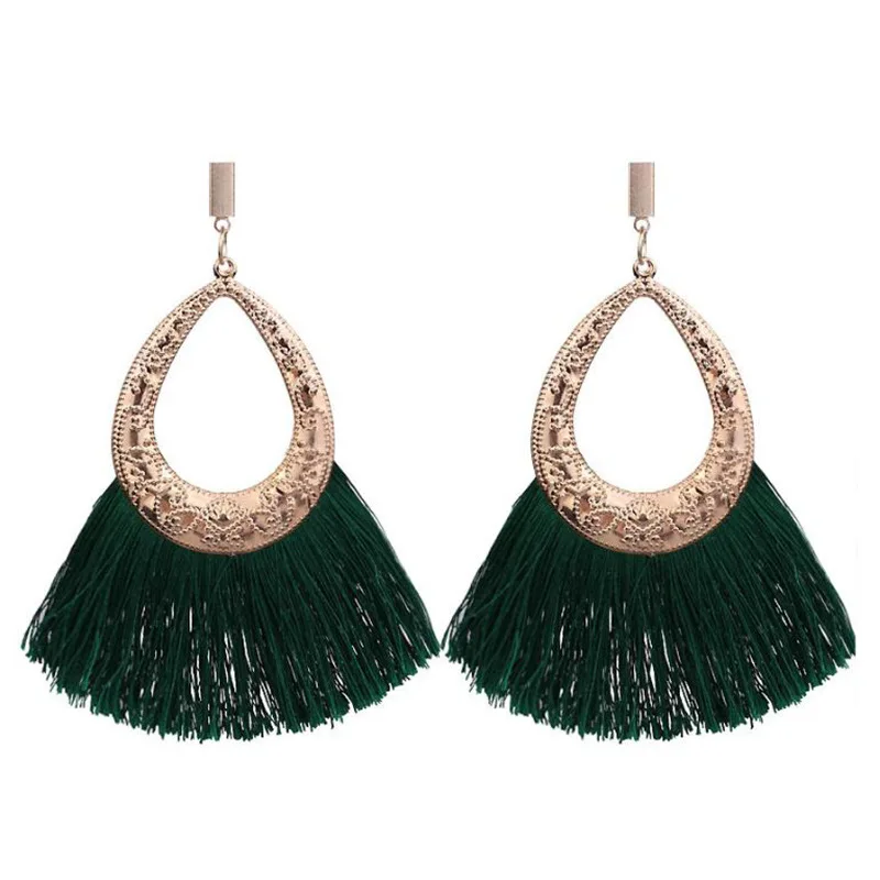 Новые модные женские серьги с кисточками 2019 Boho большие висячие бахромой помпоном