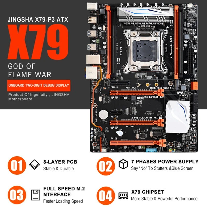 X79-P3 игровая материнская плата Lga 2011 Atx Поддержка Intel Xeon Core Cpu 4X32 Gb 128Gb Ram память Pci-E X16 для серверного рабочего стола