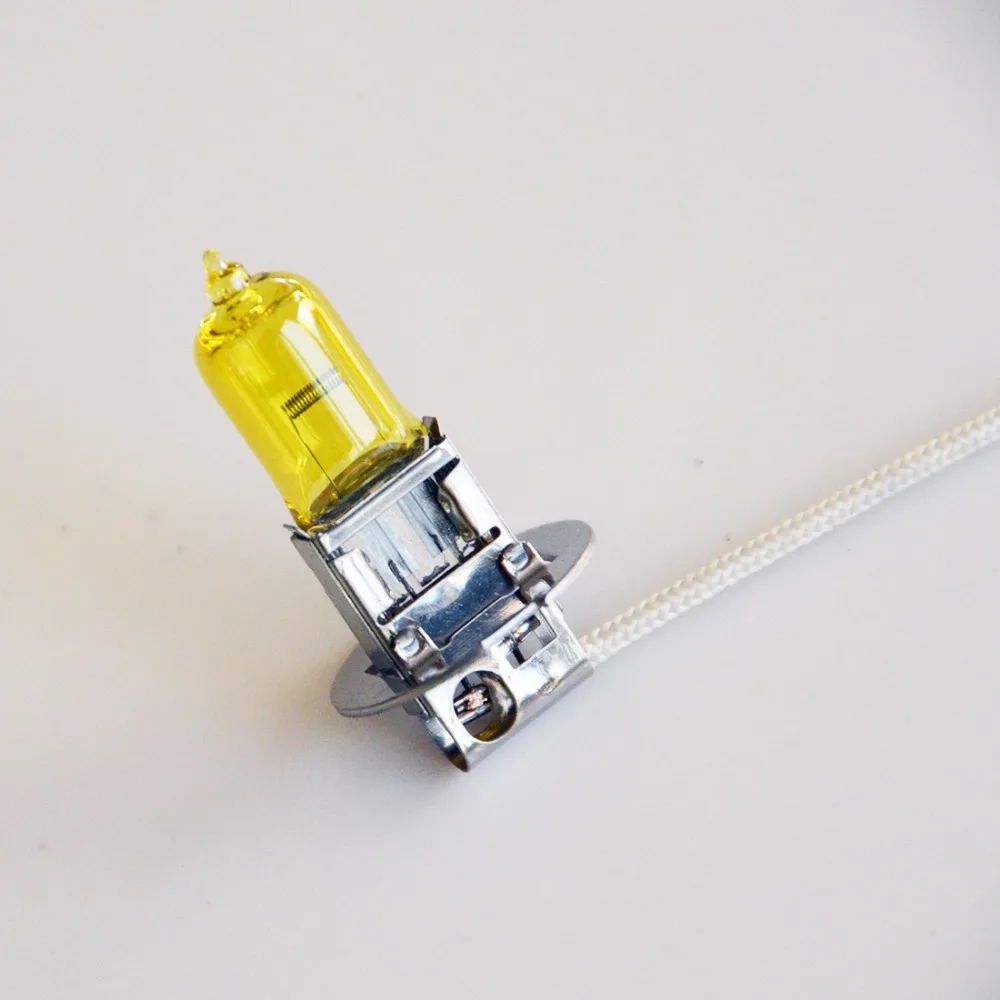 Lámpara halógena para faro de coche Hippcron 12V 55W amarillo H3 3000K repuesto cristal xenón Bombilla 2 uds. (1 par)|auto bulb|yellow h312v 55w |