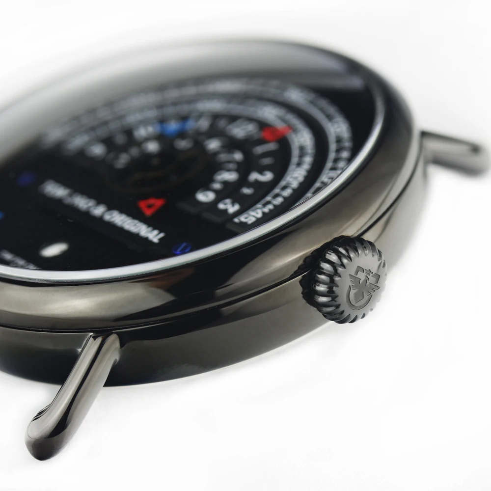 Оригинальный 2018 новый оригинальный мужской креативный Черный Телячья кожа