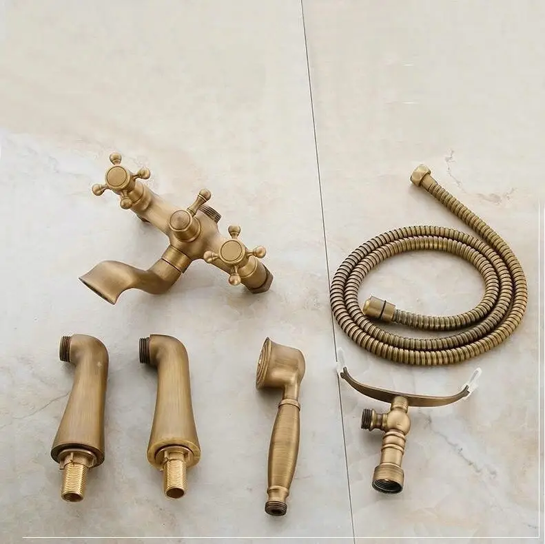 Бесплатная доставка античный набор для ванной комнаты с одной ручкой и настенным