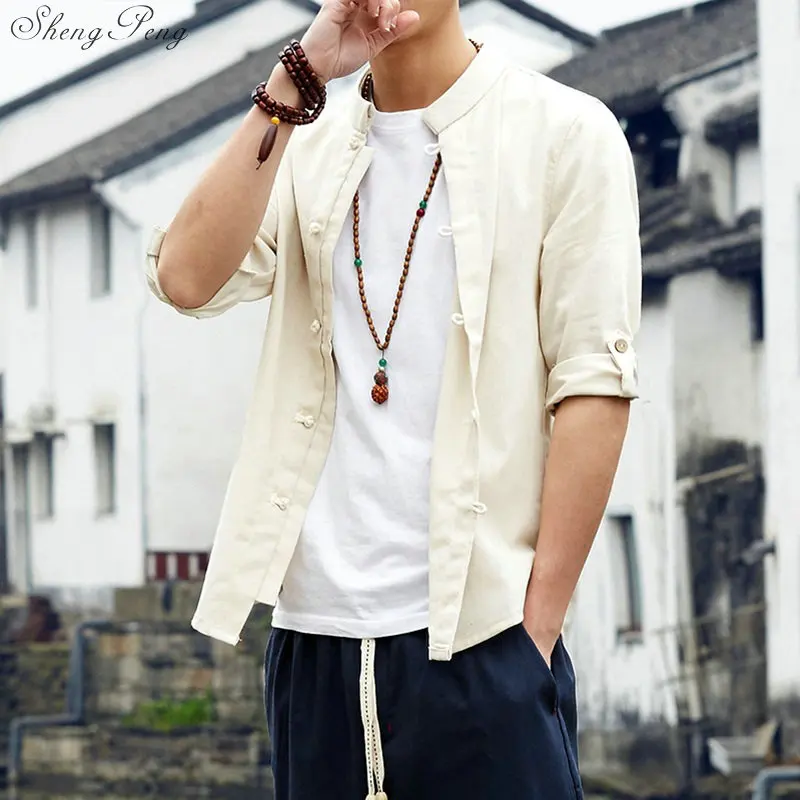 Традиционная китайская одежда Восточная Мужская костюм танга Китайская