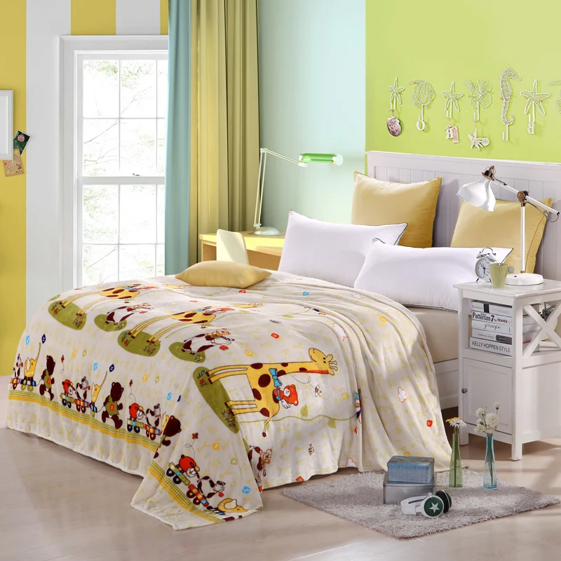 Горячая Мультфильм Зебра животные печатных коралловый флис одеяло мягкая