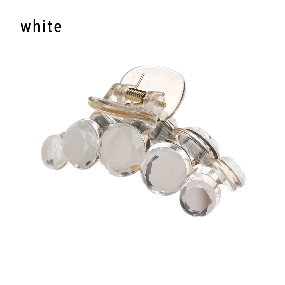 1-white 1 шт. новые модные женские волосы когти-шпильки для девочек трендовые хрустальные крабы Когти Волосы кулон с зажимами элегантные аксессуары для волос - Окраска металла: 1-white