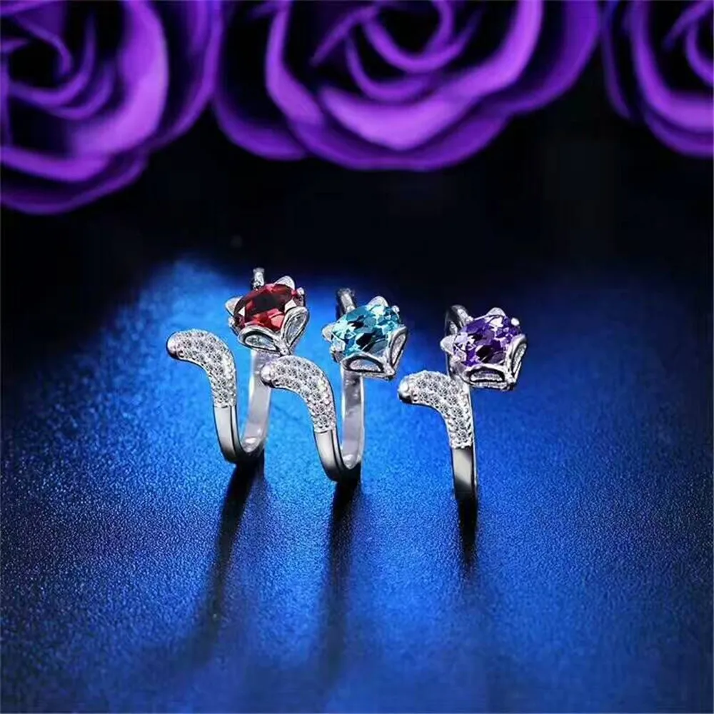 Кольцо из стерлингового серебра 925 пробы Женское кольцо можно регулировать