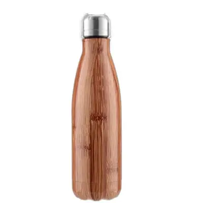 Bamboo grain 25 цветов, термосы из нержавеющей стали, термосы, офисные чашки, термосы для холодной воды, для спорта на открытом воздухе, туризма, бега, бутылка 500 мл - Цвет: Bamboo grain