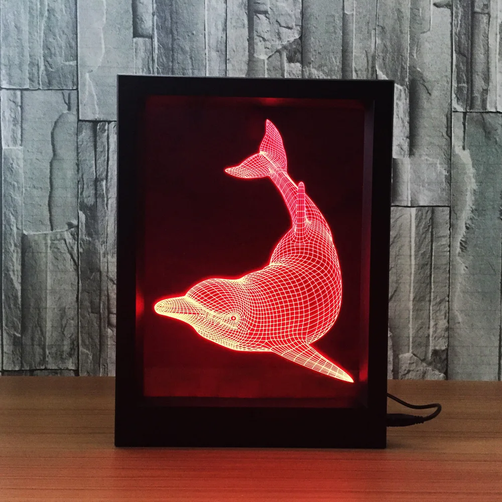 Dolphin модный креативный 3d подарок декоративная атмосфера акриловая фоторамка