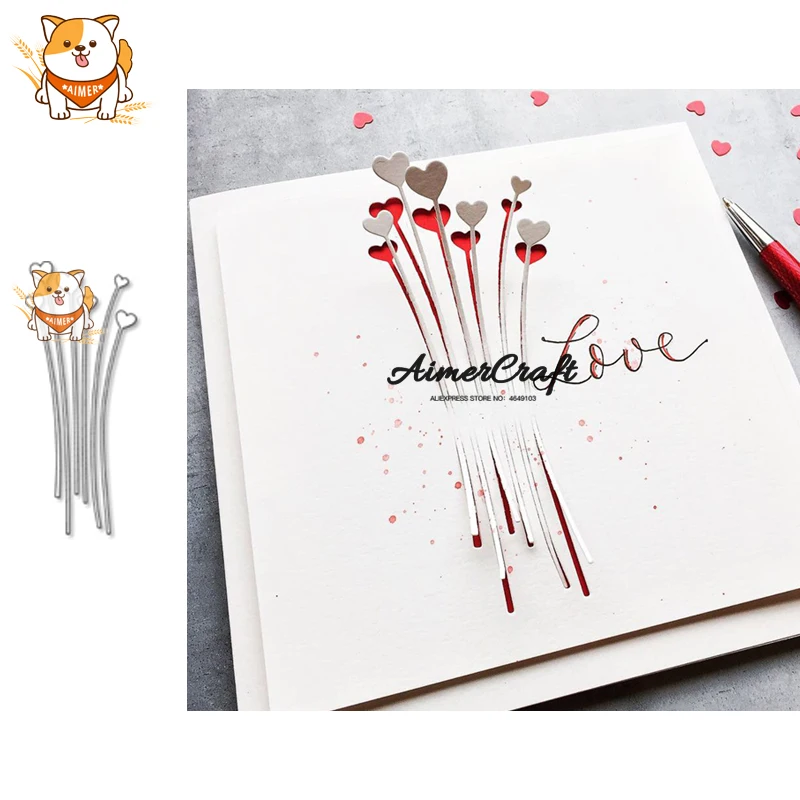 Love Strip Flower металлические режущие штампы трафарет для скрапбукинга Сделай Сам