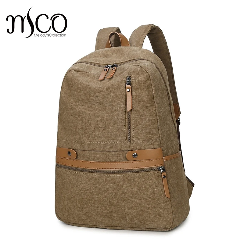 

2018 Men Male Canvas Backpack College Student School Backpack Bags for Teenagers Vintage Mochila Casual Rucksack Travel Daypack