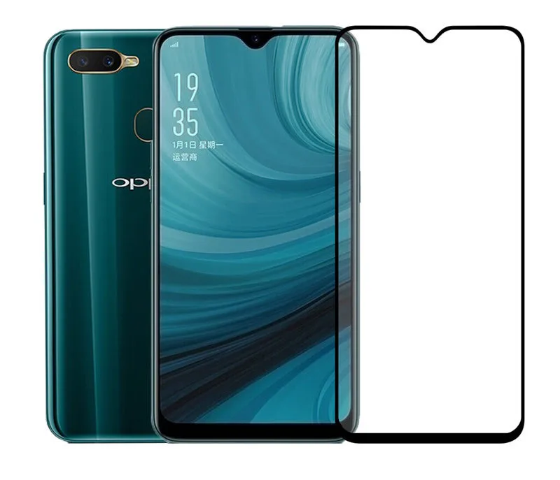 Защитная пленка для ЖК экрана Oppo A7 полное клеевое стекло 2.5D покрытие закаленное A