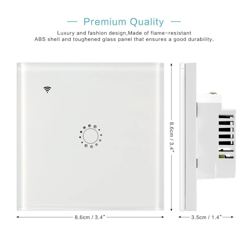 1/2/3 Gang Wi-Fi Touch Switch Wall Light Panel Wireless Intelligence Timing&Remote Control APP Work with Alexa Google Home