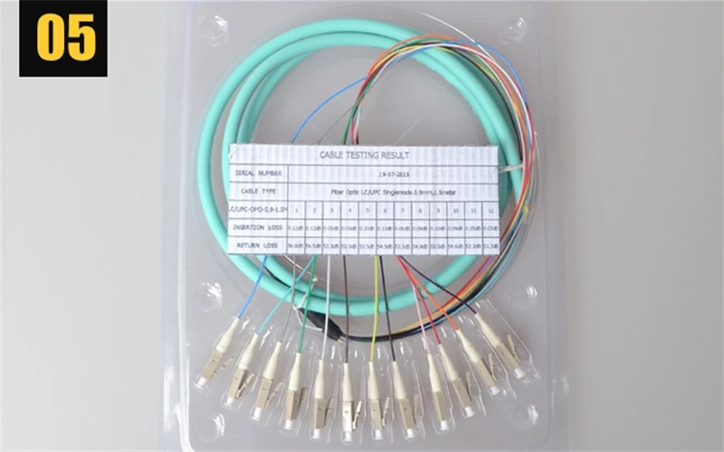 12-жильный волоконный косички LC/UPC OM3 1.5mtr aqua 40G соединительный кабель A класс