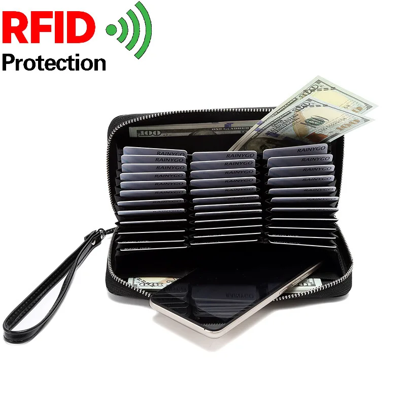 Кошелек женский длинный из натуральной кожи с Rfid защитой|Мужские кошельки| |