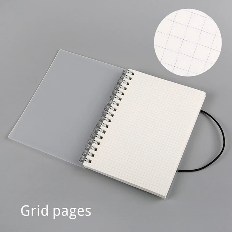 Grid Page EZONE A5/A6/B5 Прозрачный матовый чехол для ноутбука/в горошек/в сетку/пустые страницы ПВХ водонепроницаемая катушка для ноутбука школьные канцелярские принадлежности - Цвет: Grid Page