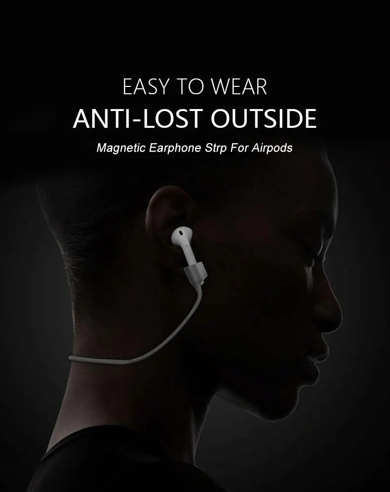 Магнитный ремешок с защитой от потери для Apple AirPods ремешок с защитой от потери магнитный ремешок для i7s i10 i12 i30 TWS наушники силиконовый шнур-кабель