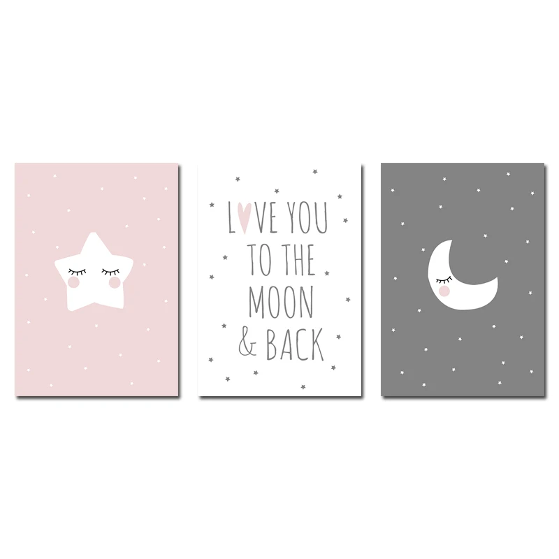 Pink Heart Elephant Canvas Painting Wall Art Cartoon Poster Nursery Prints Nordic Kids Decoration Pictures Baby Bedroom Decor | Дом и сад