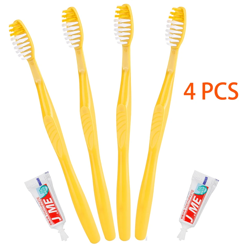 4 pcs 1/4 шт. Портативный одноразовая зубная щетка для гостиницы с набор средств по уходу за полостью рта поставки удобный Пластик Отдых Путешествия полоскание умывание инструмент - Цвет: 4 pcs