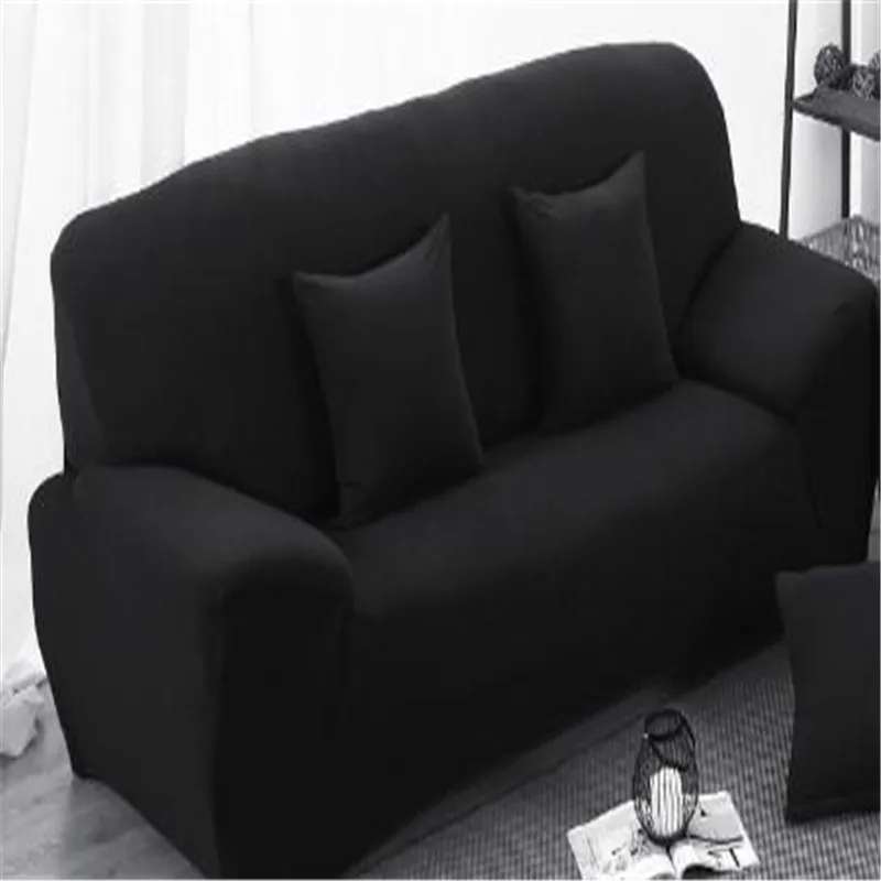 Черный Resilient Protector Couch Covers Sofa Cover Full Cover Antiskid Slipcover 3 Colors for Two Seater Furniture Covers - Цвет: Черный