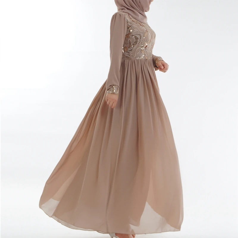 Мусульманское платье Рамадан Abaya 2019 кружевное длинное с блестками Саудовская