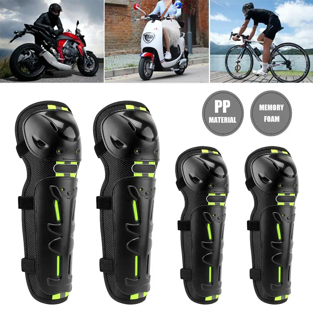 

4PCS Motorcycle Knee Pads Elbow Leggings Off-Road Vehicle Riding Protective Gear Windproof Shatter-Resistant Protective Gear