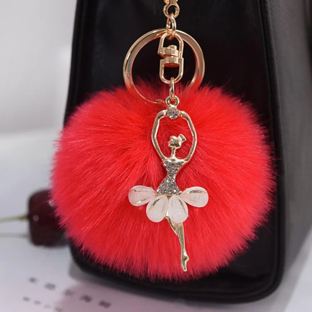 Плюшевый брелок простой меховой шар помпон подвеска с помпоном Искусственный