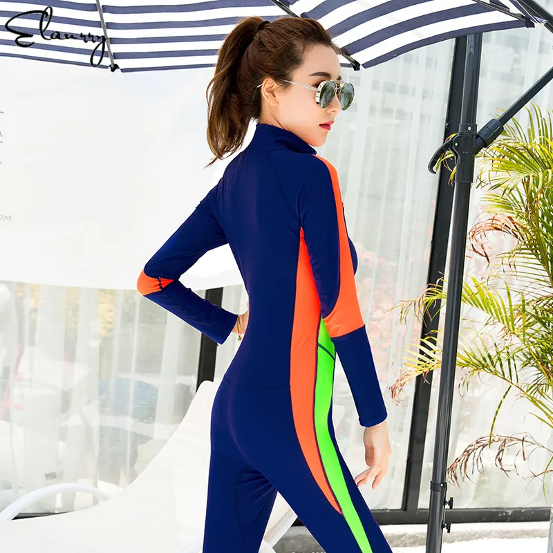 2019 Newest Women Long Sleeves Sport Swimwear One Piece Surfing Suits Rashguards Summer Beach Wear Bodysuits | Спорт и развлечения