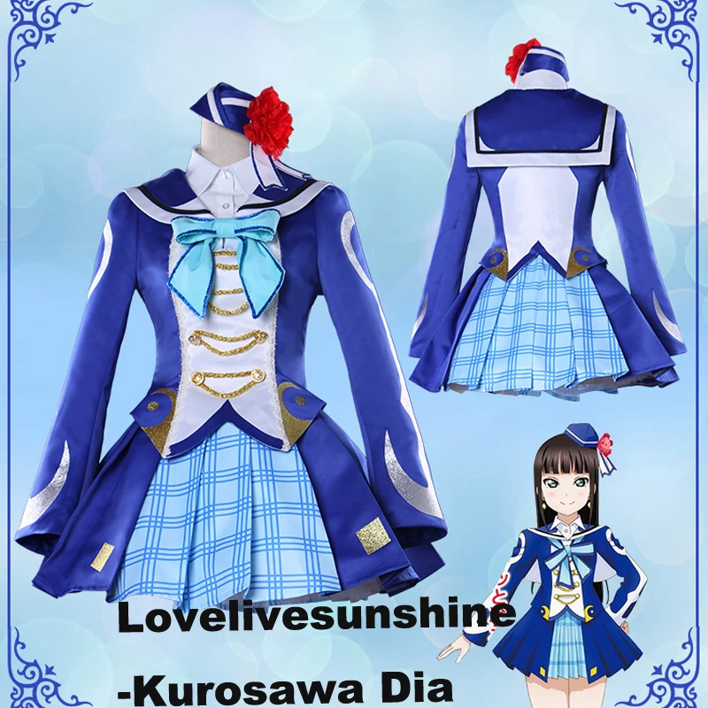 Aqours! LoveLive Солнечный свет OP2 Kurosawa Dia женский косплей-костюм платье школьная форма