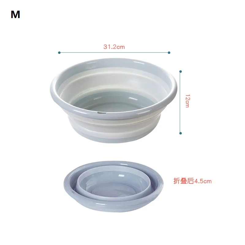 Blue M 31.2x12cm 3 шт Открытый складной умывальник складной контейнер ведро Портативный умывальник складной силиконовый умывальник инструменты для очистки на открытом воздухе - Цвет: Blue M 31.2x12cm