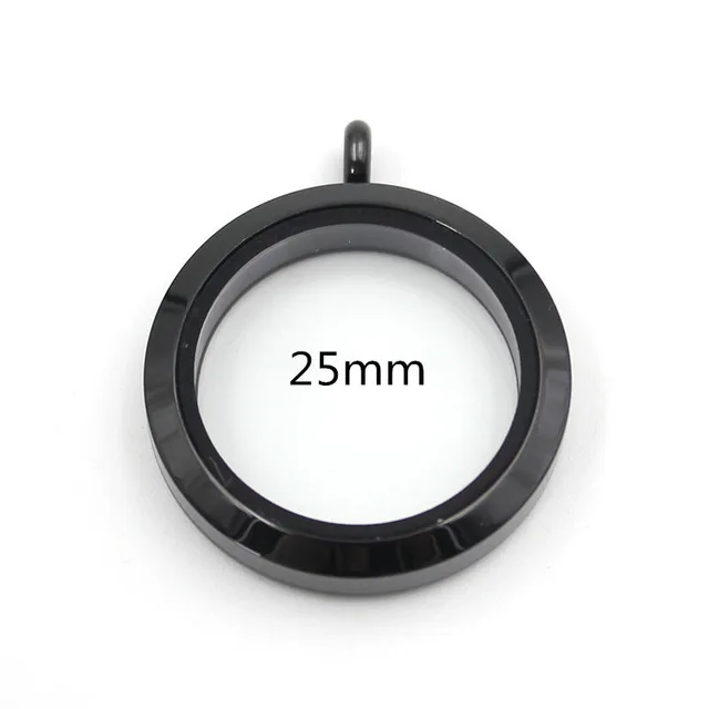 Black 25mm Золото Цвет однотонные твист закручивающийся плавающий кулон 316L неоднородная нержавеющая сталь памяти стеклянный медальон Прямая поставка - Окраска металла: Black 25mm