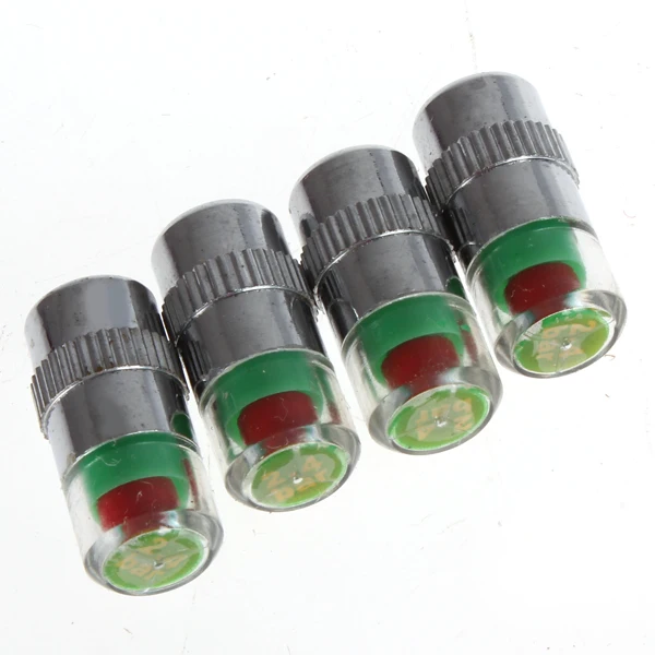 4Pcs Auto Car Tire Tyre Air Pressure Monitor Alert Indicator Valve Stem Dustproof Caps Cap Gauge Accessories | Автомобили и
