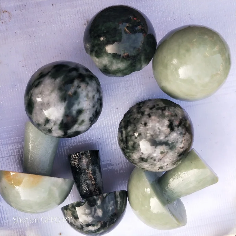 1pcs Natural Green Agate Citrine Mushroom Shape Reiki Crystal Stone An ornament for a home or garden | Дом и сад