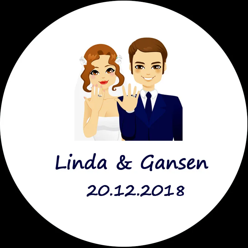 100 шт Свадебные украшения наклейки на заказ Gepersonaliseer pegatinas boda персональный дизайн
