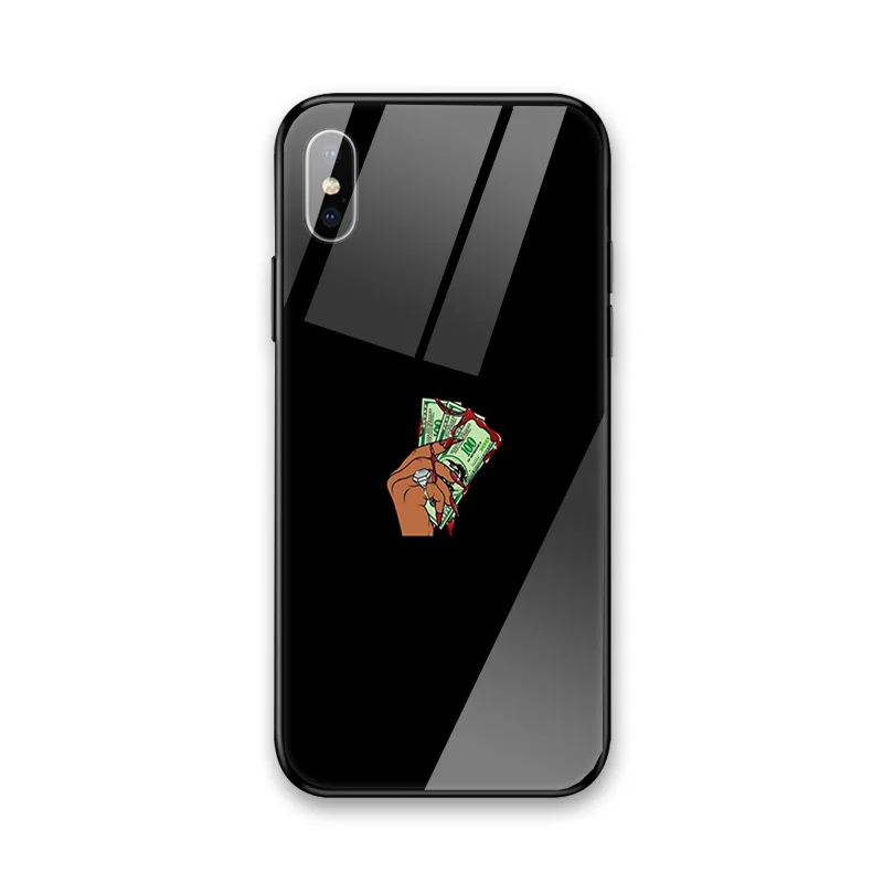Чехол для телефона мамы девочки Apple iPhone 7 Plus 6 5 8 XS max xr черный край стеклянный